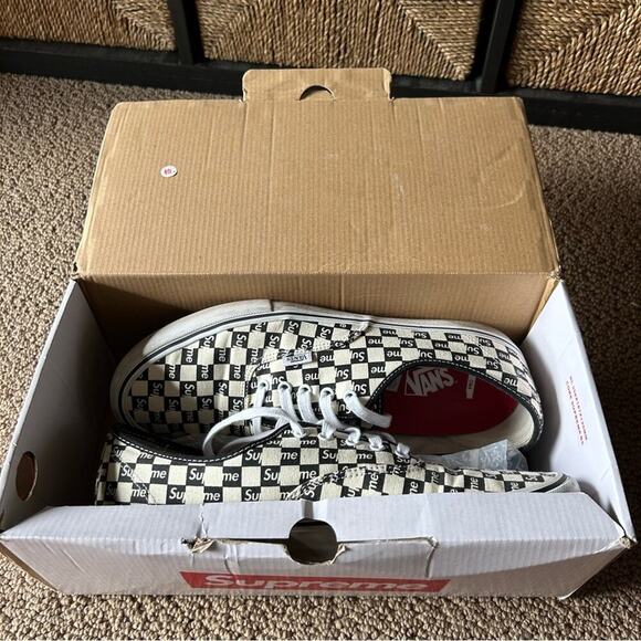 Supreme x Vans Authentic Pro Black White Checkered Sneakers Men’s 13 - Picture 4 of 13